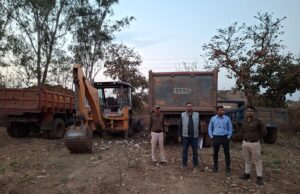 तहसील मझौली में अवैध उत्खनन पर कार्रवाई